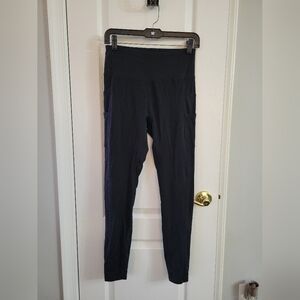 NWT Halara SoftlyZero High Waisted Full Length Double Pocket Leggings Black Med